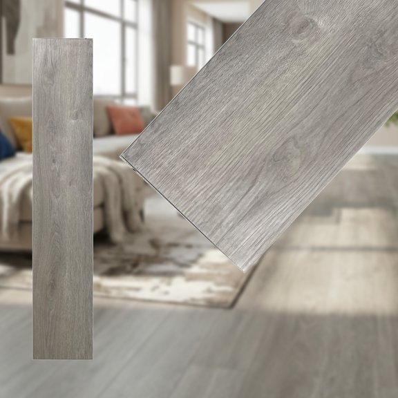 Piso Spc Gris Encino Texturizado 1220×230×6mm Trafico Pesado 10 piezas