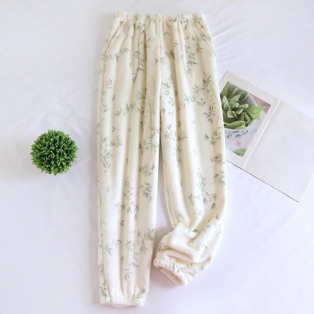 Puyaiuu Women's Pajama Pants With Pockets Flannel Pajama All kinds of Print Comfy Lounge Pant Fuzzy Sleep Bottoms with Pockets Gift