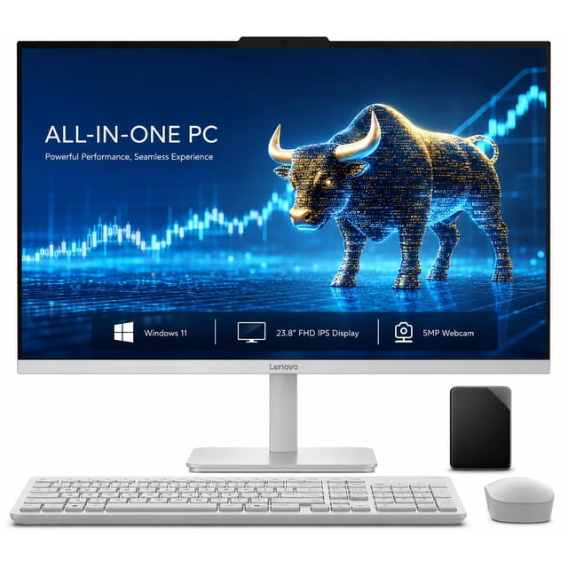 PC Todo-en-Uno Lenovo 24" FHD Wi‑Fi 6 Windows 11