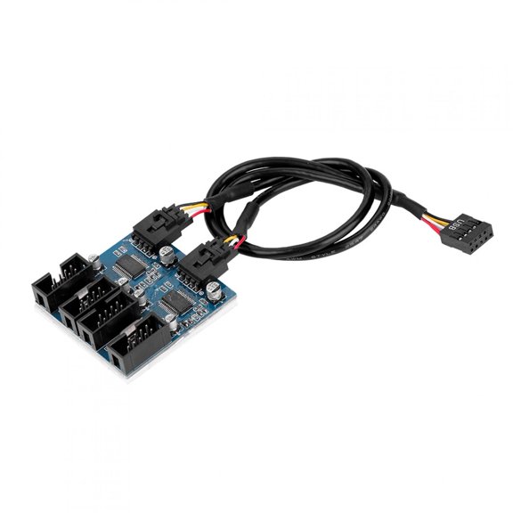 9 Pin USB Header, 2 Interface Easy Fixed 9 Pin USB Motherboard Female Extension Splitter Cable 1 To 4 For Home Use