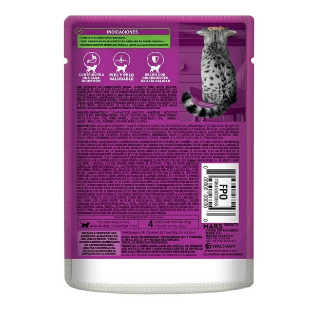 Imagen 2 de Alimento para Gato Whiskas Adulto Fillets Atún 85 g