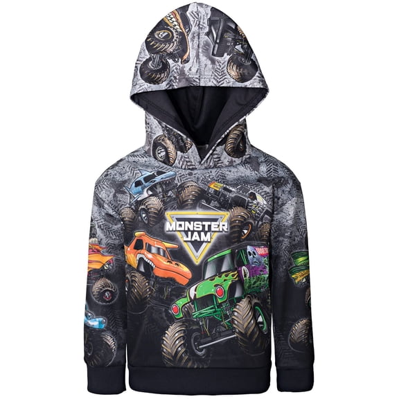 Sudadera con capucha Monster Jam Zombie Grave Digger Megalodon para niños de 6 años