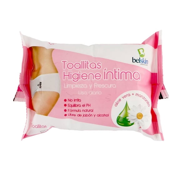 Toallas Húmedas Prichos Belskin Higiene Íntima 25 Piezas Empaque Rosa