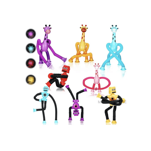 Juguetes Para Niños Ventosas Tubo Telescópico Jirafa + Robot Xtellar multicolor