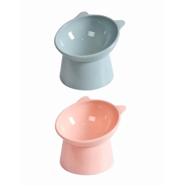 2pz Plato Xtellar verde Comedero Inclinado Elevado Para Gato Perro Mascota