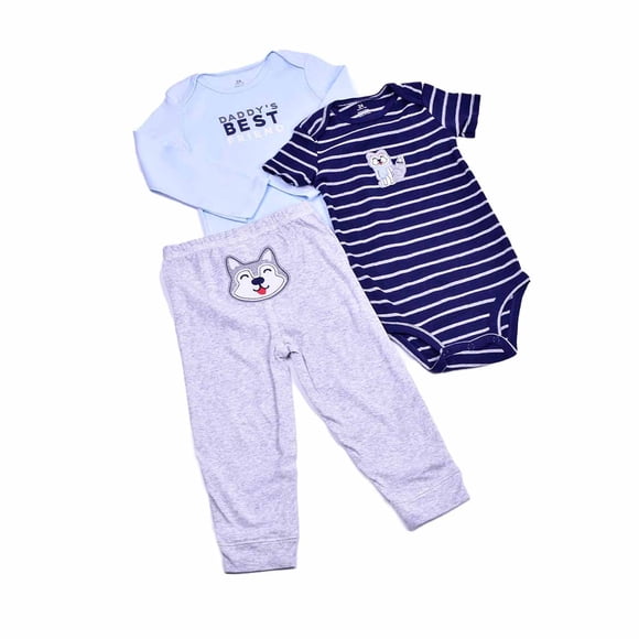 Conjunto 3 pzas Ropa de Bebé Pañalero Pantalón Niño Niña Dara Baby Beb005