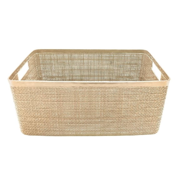 Canasta Boris Plástico Tipo Yute Rectangular 4 Litros