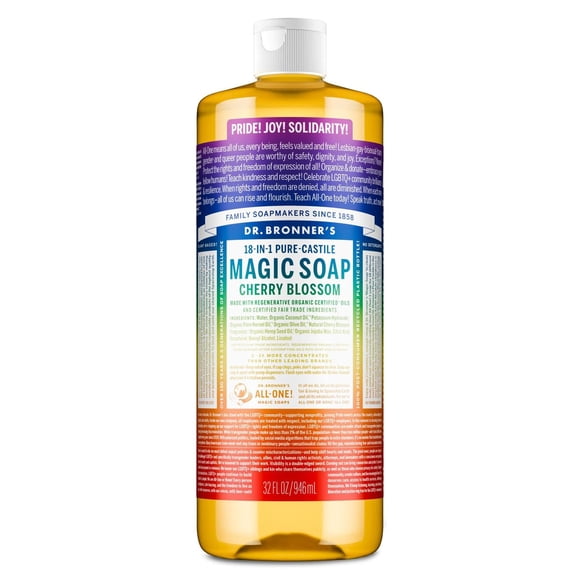 Jabón de Castilla Orgánico Dr. Bronner's Flor de Cerezo Edición Limitada PRIDE Hidratante para Todo