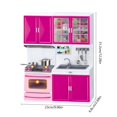 thumbnail image 3 of Minicocina rosa para niños pequeños | Juguete de cocina realista con accesorios | Juego educativo de interior para niños y niñas, 3 of 6