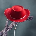 thumbnail image 3 of Sombrero de vaquero jinwen Fieltro Rojo, 3 of 8