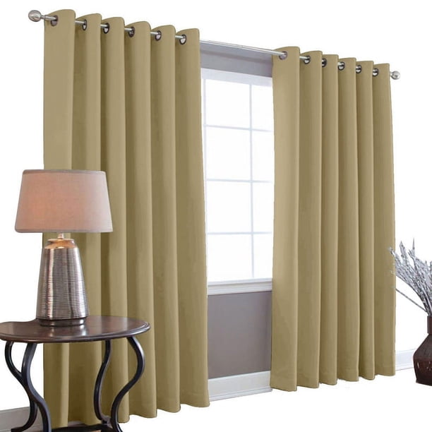 Cortinas Blackout MELOCOTTON HOGAR 275cm Ancho X 215cm De Largo En 2 Paneles Beige
