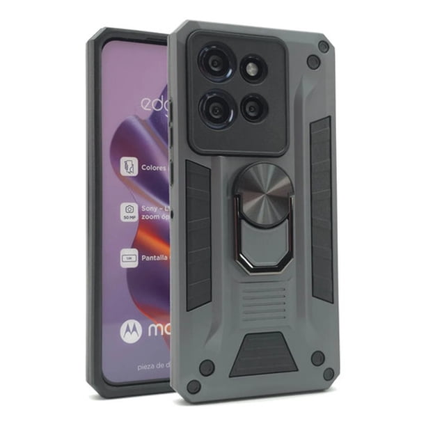 Funda Icon Case Blade Robot para Moto Edge 60 Neo, Carcasa, Protector, Uso Rudo, Antigolpes, Resistente, Esquinas Reforzadas, Protección de Cámara - Gris