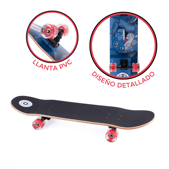 Patineta Speed Rollers Dino Cop Azul Marino Para Niño
