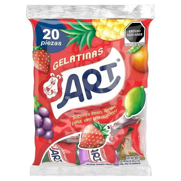 Gelatina de Agua Art Surtidos, 20 Pzas x 40g