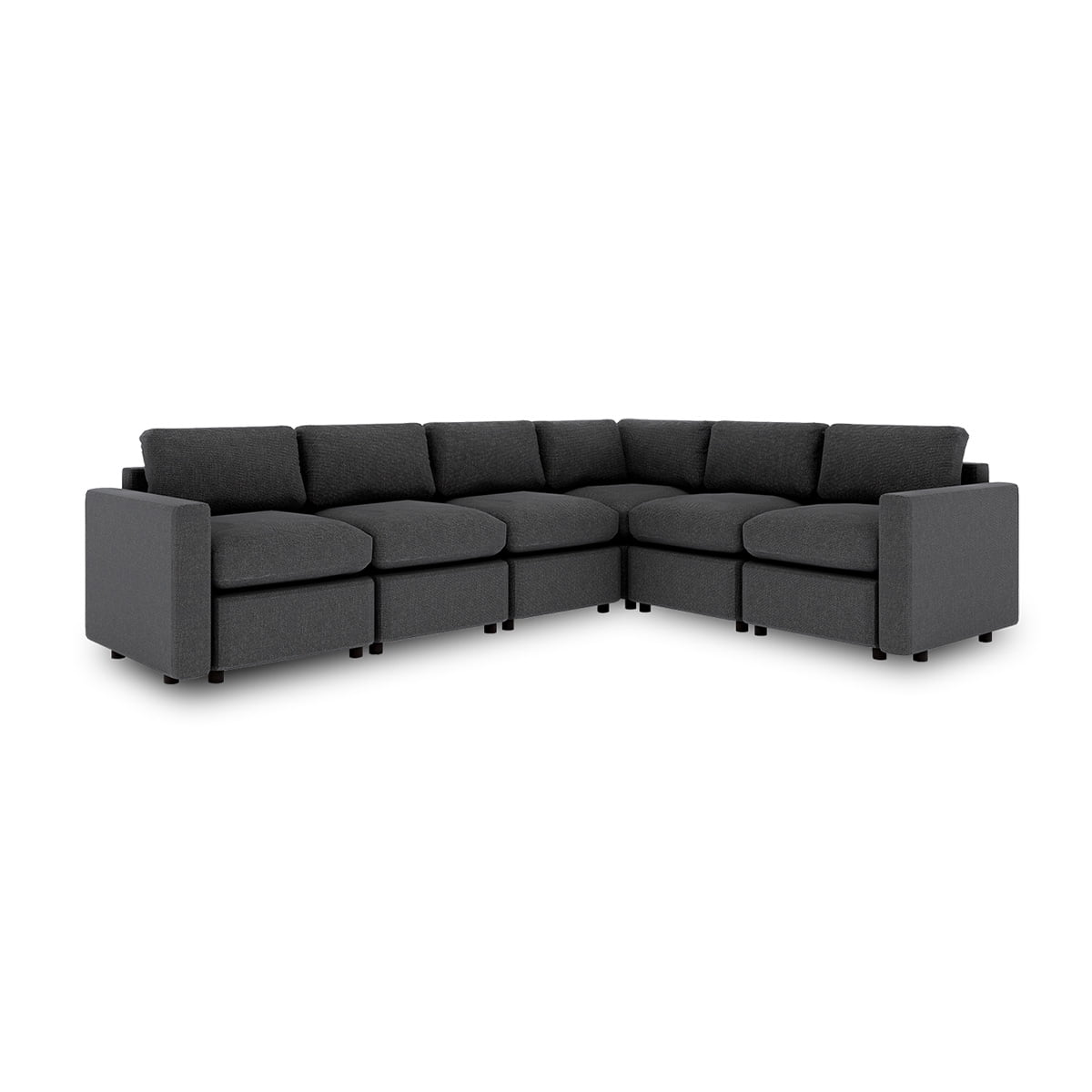 Sala Seccional Modular Esquinera Adapti 6 Plazas | Gris Carbón
