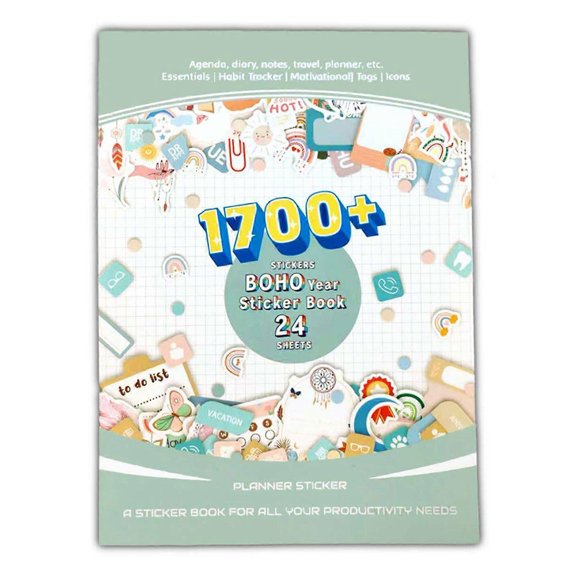 Boho Year Sticker Book Comprehensive Planning Decorating Accessories for Planning Calendar