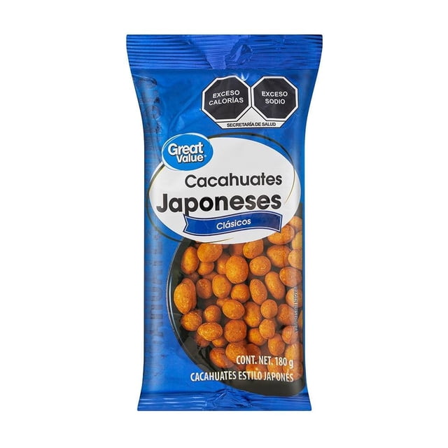 Cacahuates Great Value japoneses clásicos 180 g