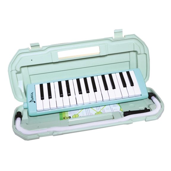 Melodica VERDE de 27 teclas con su estuche rigido y accesorios