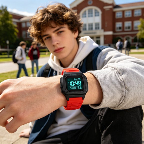 Reloj Deportivo Digital con Función Luminosa Nocturna, Sumergible 50m, Cronómetro, Alarma, Correa de Silicona, Uso Casual al Aire Libre para Hombres, Mujeres, Jóvenes y Estudiantes