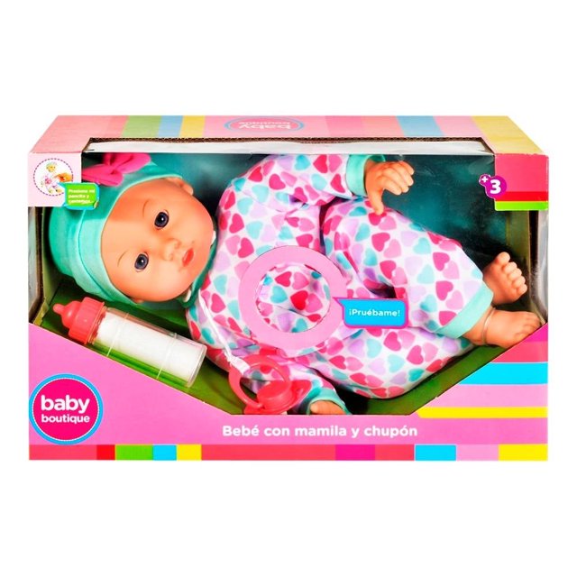 Muñeco Baby Boutique con Mamila y Chupón