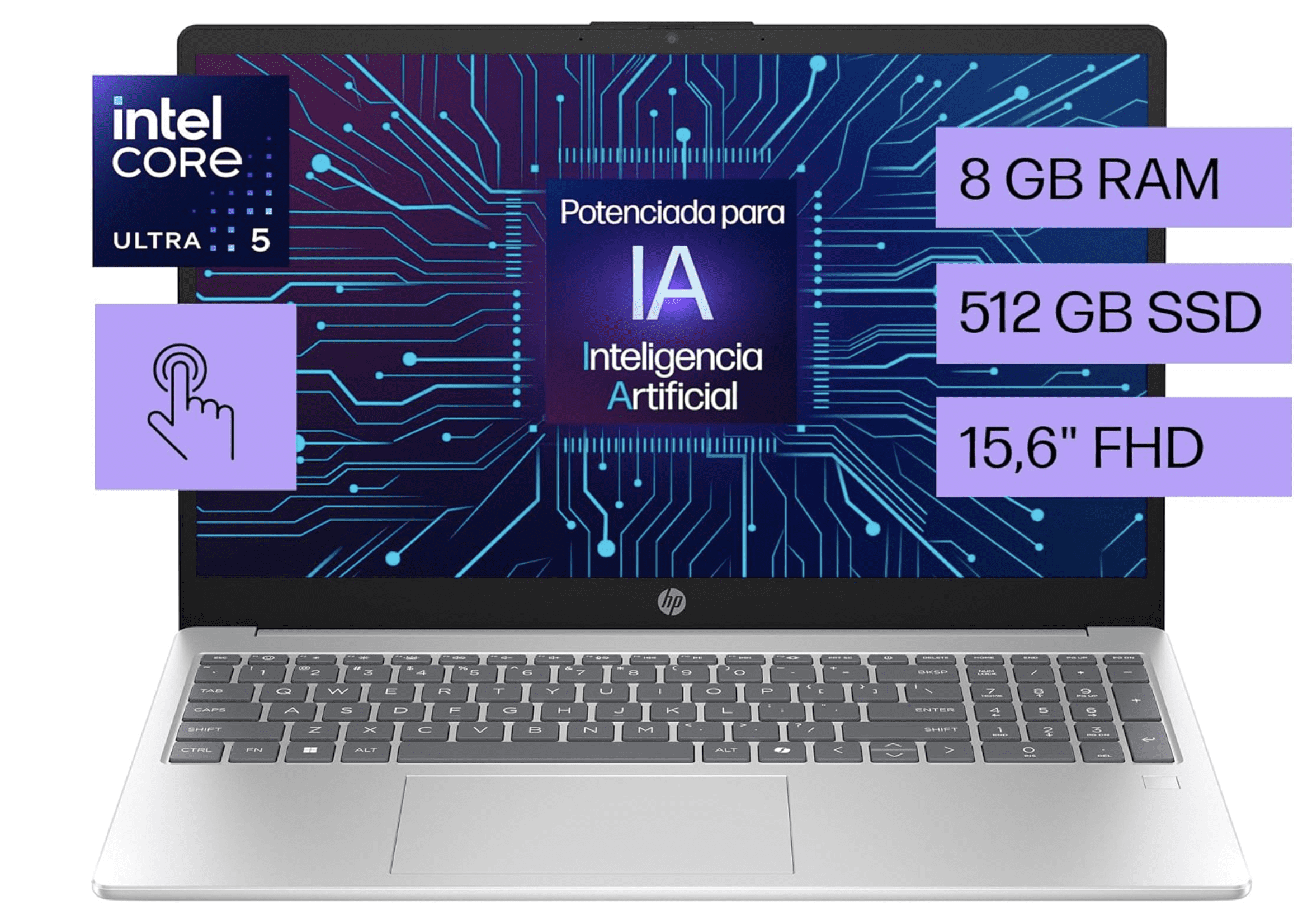 Laptop HP 15-fd1254la Intel Core Ultra 5 8GB RAM 512GB SSD