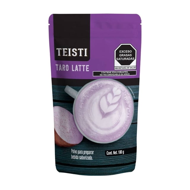 Polvo para preparar bebida Teisti de taro latte con 180 g