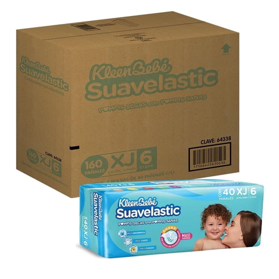 Pañales Kleenbebé Suavelastic Etapa 6 160 Piezas