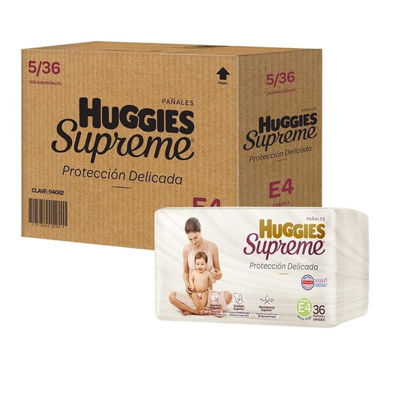Pañales Huggies Supreme etapa 4 unisex 180 piezas