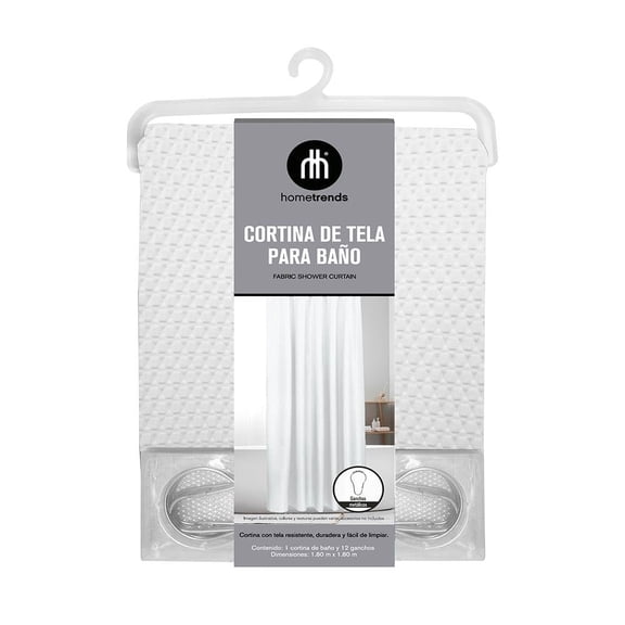 Cortina de Baño Home Trends Microfibra Blanco 180x180 cm