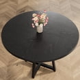 thumbnail image 4 of Yeshouse Mesa de comedor redonda de 47'' para 4 personas, mesa de cocina rústica, mesa de comedor moderna con patas de metal, mesa redonda para espacios pequeños para cocina y comedor, 4 of 9