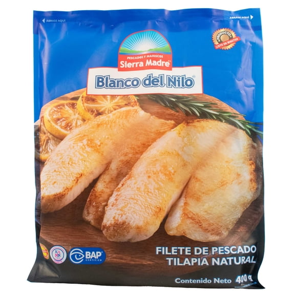 Filete de Pescado Blanco del Nilo Sierra Madre Natural Congelado 400 g