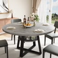thumbnail image 2 of Yeshouse Mesa de comedor redonda de 120 cm para 4-6 personas, diseño rústico con espacio de almacenamiento, ideal para cocina, comedor, sala, reuniones y apartamento, 2 of 9