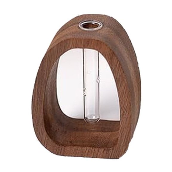 Vaso de madera y vidrio, vaso moderno, vaso de cristal, decoración de hogar, vaso de mesa, vaso para flores, vaso plegable, madera natural, vidrio transparente, para sala de estar,topliu