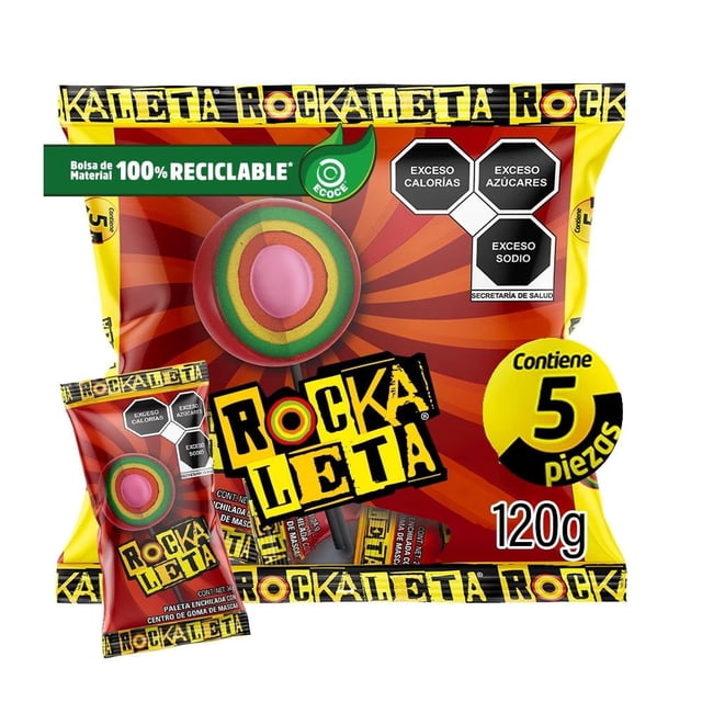 Paletas Sonric's Rockaleta enchiladas 5 pzas de 24 g c/u