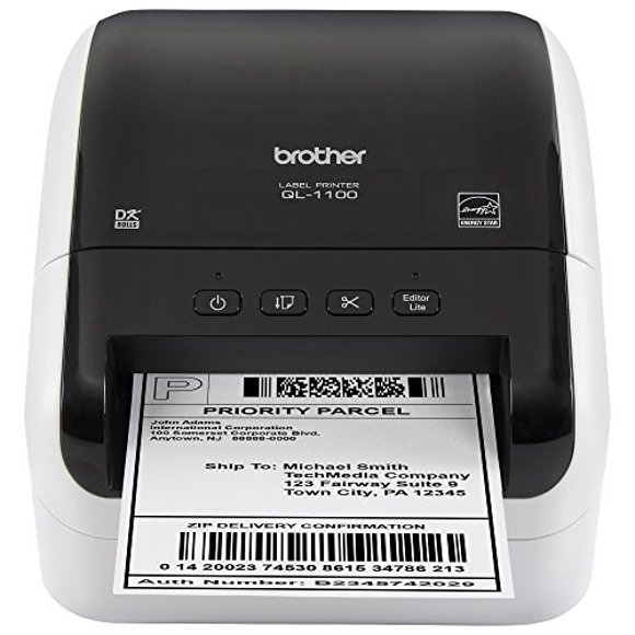 Impresora térmica de etiquetas Brother QL-1100 de gran formato negra