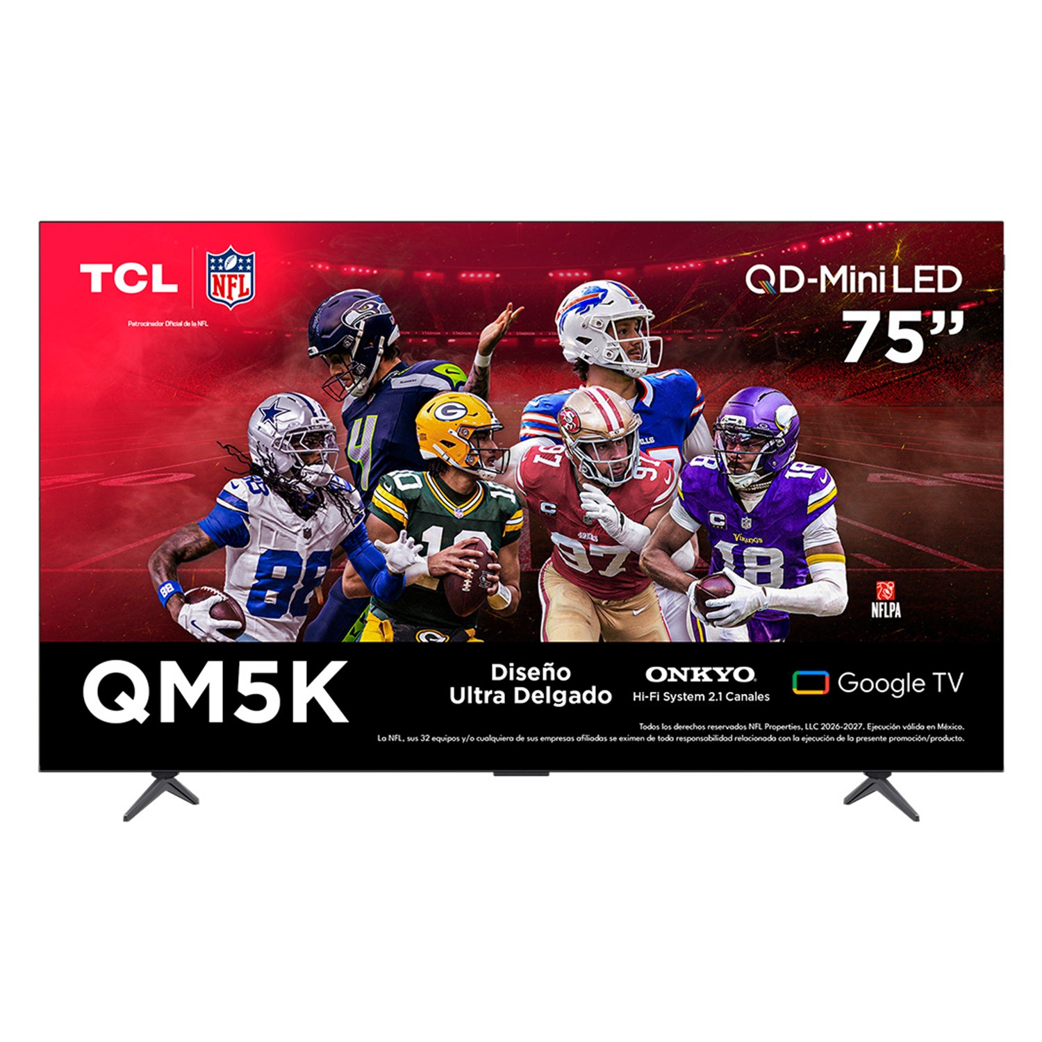 TV TCL Pantalla 75 Pulgadas QD-Mini Led Smart Google TV 75QM5K