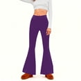 thumbnail image 2 of Amzcrzy Pantalones Acampanados Para Mujer Pantalones De Yoga Elásticos, De Pierna Ancha Y Cintura Alta, De Color Liso, Que Controlan El Abdomen Pantalones Ligeros Y Suaves Para Mujer S-2XL Morado, 2 of 6
