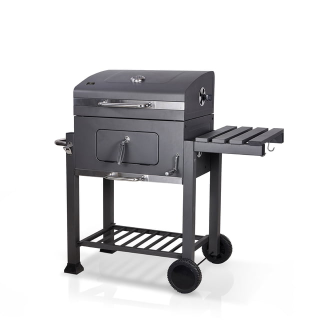 Asador de Carbón Grande Avera con Parrilla Ajustable Elevador Color Gris Alta Resistencia ACB03