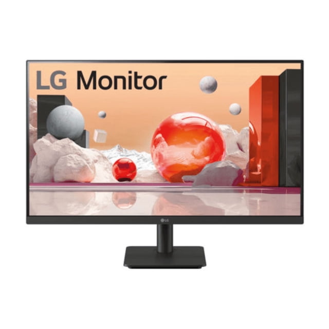 monitor 27" lg 27ms500-b 5ms 100hz panel ips full hd hdmi frontal de 27", panel IPS Full HD con bisel delgado en tres lados y base central; 100 Hz y 5 ms de respuesta para imágenes fluidas, Modo Lectura y Flicker Safe para menor fatiga visual, doble HDMI y Estabilizador de Negros. Suele usarse también como pantalla para estaciones de trabajo y entretenimiento.