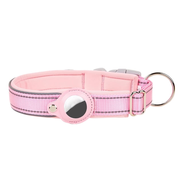 Pisexur Suministros para mascotasFORAirTag, Soft Nylon Dog Collar With FORAirTag Cover, FORAirtag Dog Collar Accessory For Small Dogs (M)para perros, gatos y animales.