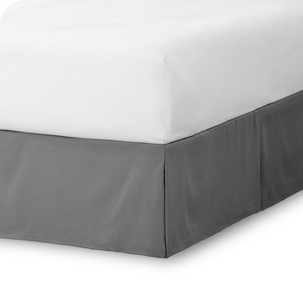 Faldón de cama Bare Home cepillado doble Premium 1800 15 pulgadas Twin gris