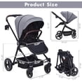 thumbnail image 2 of Foldable baby stroller: high landscape, lightweight aluminum frame, waterproof fabric, reversible backrest, adjustable footrest, peekaboo canopy, grande almacenamiento basket, cup holder, ligh..., 2 of 10