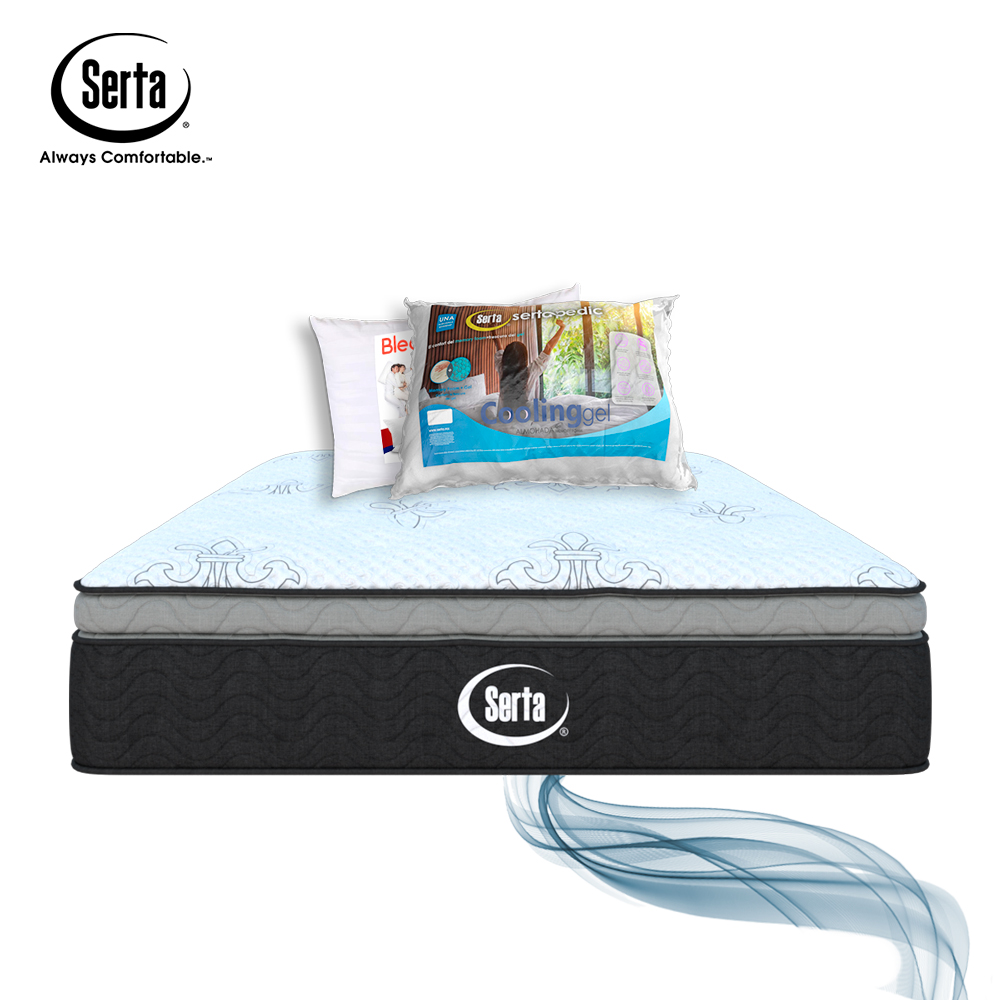 Colchón Queen Size Serta Memory Foam 1 Almohada Serta c/memory 1 Almohadas Bleden Standart