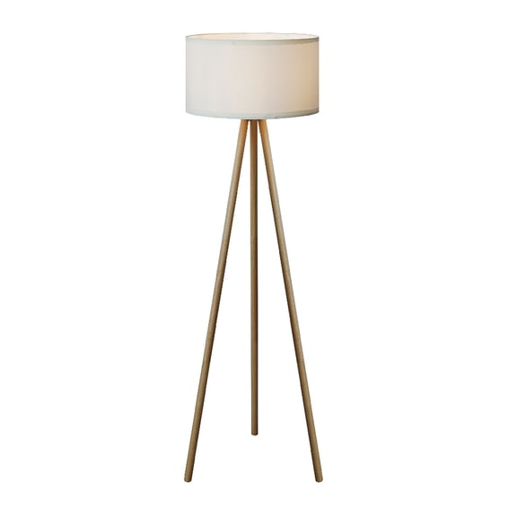 Lámpara De Piso Blanco/Madera 60W Vintage Minimalista No Incluye Foco Tecnolite