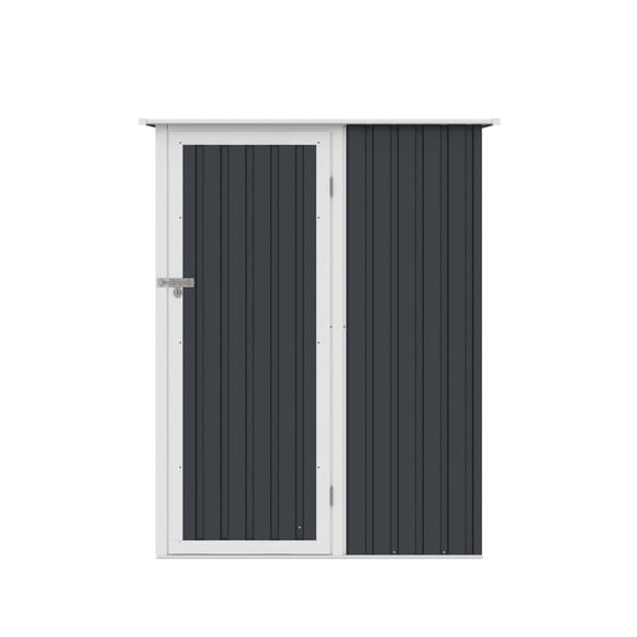 Cobertizo de Exterior para Jardín y Patio, Bodega de Almacenamiento de Acero Galvanizado con Techo Inclinado, 143 x 186 x 90 cm, Midtown Concept Fortex, Gris