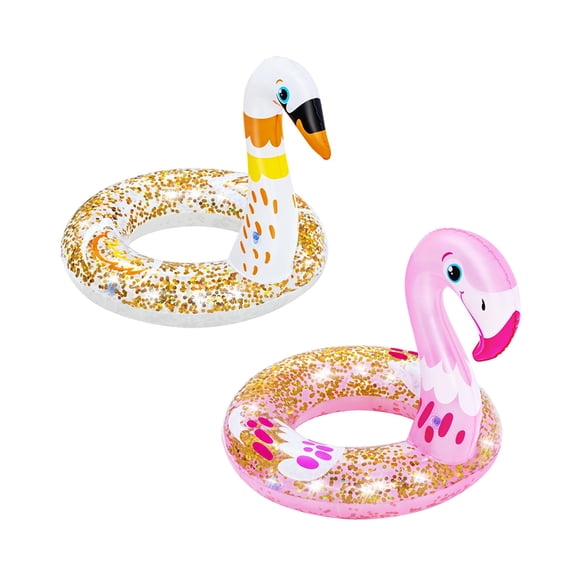 Salvavidas Dona Inflable Infantil Animalitos Con Brillo Bestway Plástico Resistente 2 pz