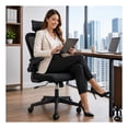 thumbnail image 3 of Silla Oficina Ergonomica Soporte Lumbar Material Respirable negro, 3 of 7