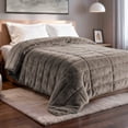 thumbnail image 1 of Cobertor Afelpado Dreamlab, Colcha Suave Polar con Microfibras, Cálida y Transpirable para Invierno, Hipoalergénico, Tamaño Matrimonial, Arena, 1 of 10