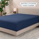 thumbnail image 3 of Sábana ajustable de vellón acogedor Bare Home Queen Azul Oscuro, 3 of 5