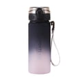 thumbnail image 2 of Botella de agua deportiva de gran gradiente 600ml/800ml | Plástico de PC a prueba de fugas | Tapa abatible de un botón, correa de transporte | Vaso portátil recto para hombres y mujeres | Blanco, 2 of 6